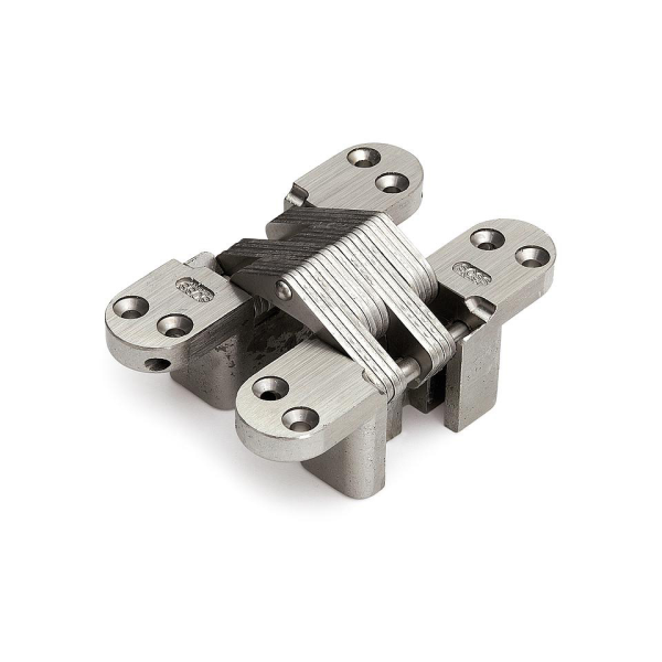 Onzichtbaar scharnier SOSS ronde hoek nikkel 117,5x28,6 mm, zware toepassing