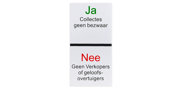 Geen collecte stickers