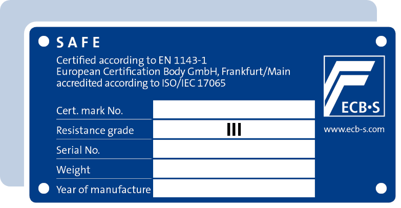 Koop een kluis met certificaat